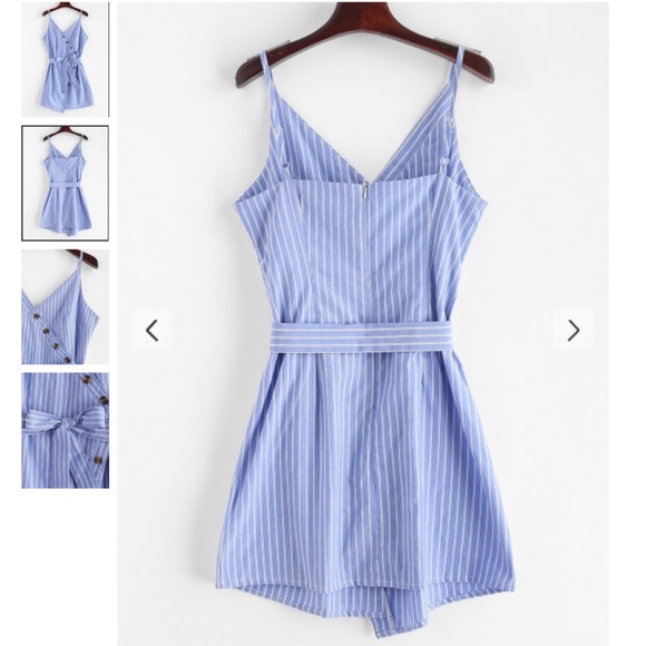 ZAFUL Buttoned Stripes Cami Dress - Picture 2 of 3